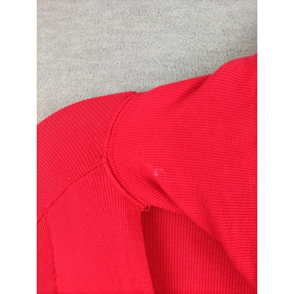 Free People Womens Sweater L Red Oversized Turtleneck‎ V Cut Out Party Holiday